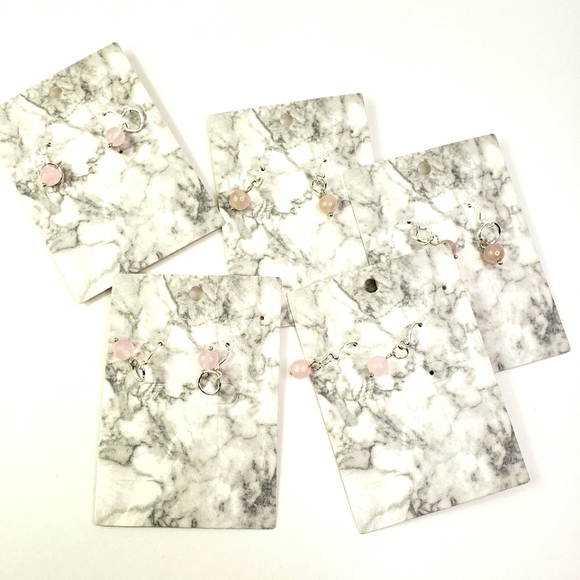 Mini or Small Rose Quartz Drop Earrings - Picture 3 of 3